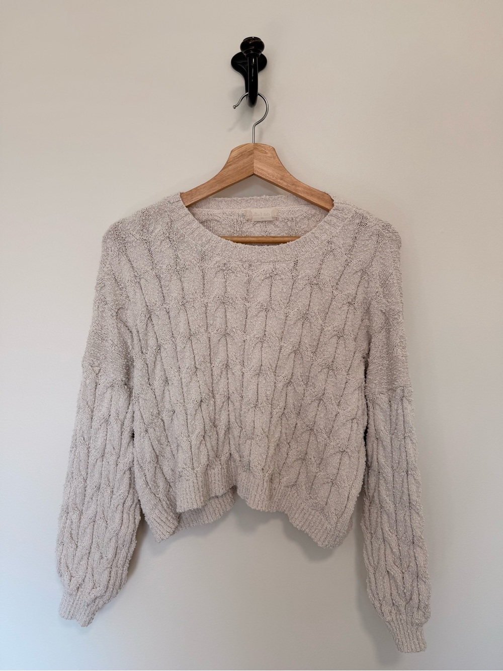 Altar’d State Cozy Textured Cable Knit Sweater - Cream — Size Xs
